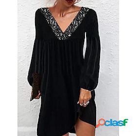 Womens Velvet Dress Casual Dress Sequin Dress Mini Dress