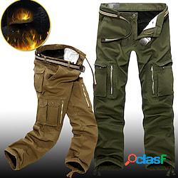 pantaloni foderati in pile da uomo pantaloni da escursione