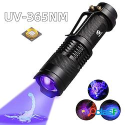 torcia uv esterna 365nm luce ultravioletta con funzione zoom