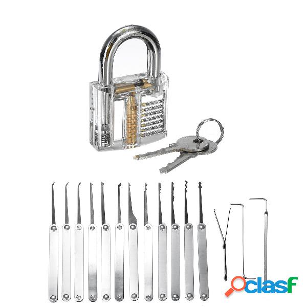19PCS Sbloccaggio Fabbro Pratica Lock Pick Key Extractor
