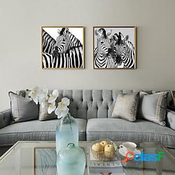 2 pannelli con stampe di animali, zebre, quadri moderni,