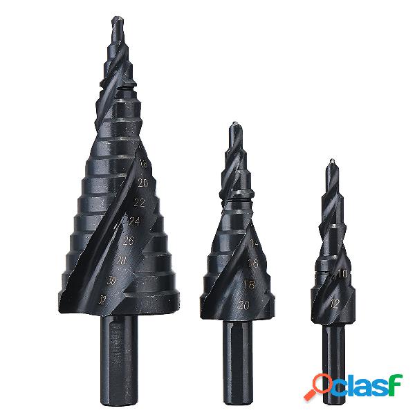 3pcs 4-12 / 20 / 32mm HSS Step Drill Bit Set TiAlN Rivestito