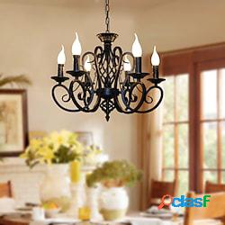 6-Light 53 cm Stile Candela Lampadari Metallo Finiture