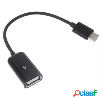 Adattatore Cavo OTG USB 3.1 Tipo C / USB 2.0 - 15cm - Nero