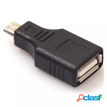 Adattatore MicroUSB / USB 2.0 OTG - Nero