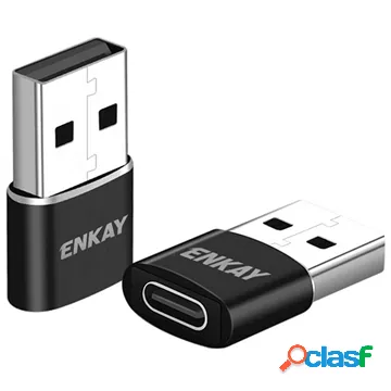 Adattatore USB-A / USB-C Enkay ENK-AT105 - Nero