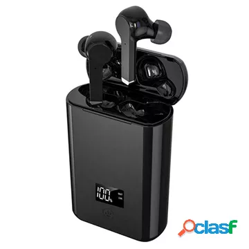 Auricolari Bluetooth TWS con base di ricarica A19 - neri