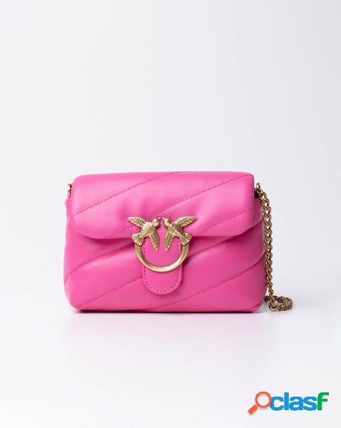 Baby Love Puff Bag in pelle rosa bubble lavorazione quilted