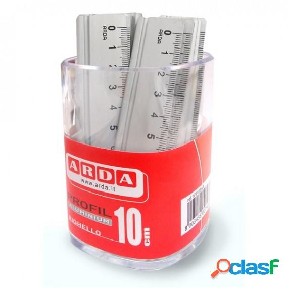 Barattolo 15 righelli - 10cm - alluminio - Arda
