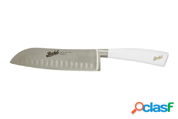 Berkel Coltello santoku Elegance acciaio con manico bianco