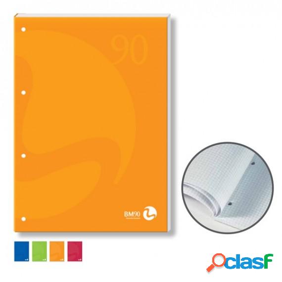 Blocco notes BM90 - A4 - collato lato lungo - quadretti 4mm