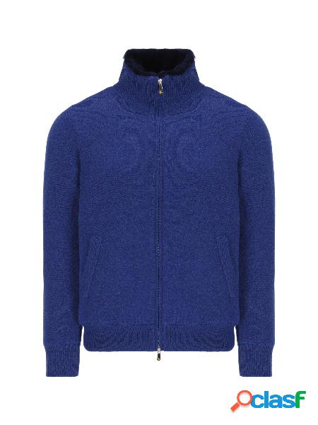Bomber in maglia con interno in pelliccia - Unisex