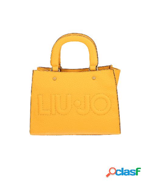 Borsa a mano color ocra misura piccola in similpelle