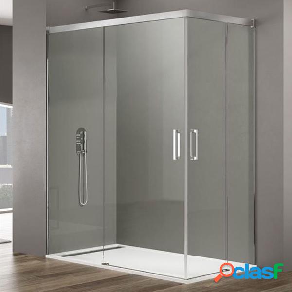 Box doccia angolare 130x75 in cristallo temperato