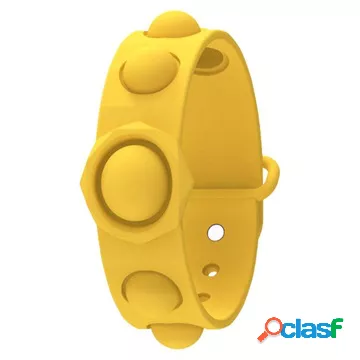 Bracciale Pop It in silicone per bambini e adulti - giallo