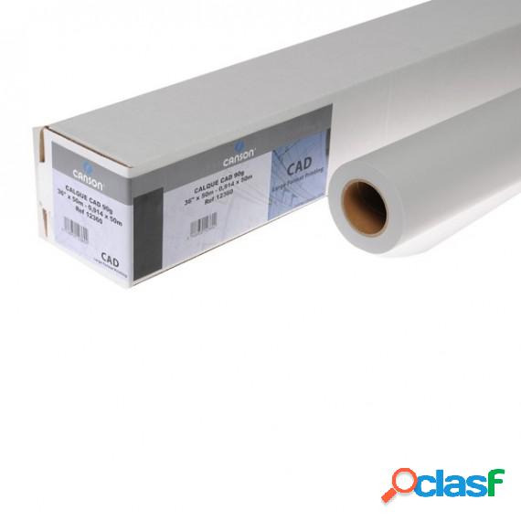 Carta Inkjet plotter - 914 mm (36) x 50 mt - 90/95 gr -