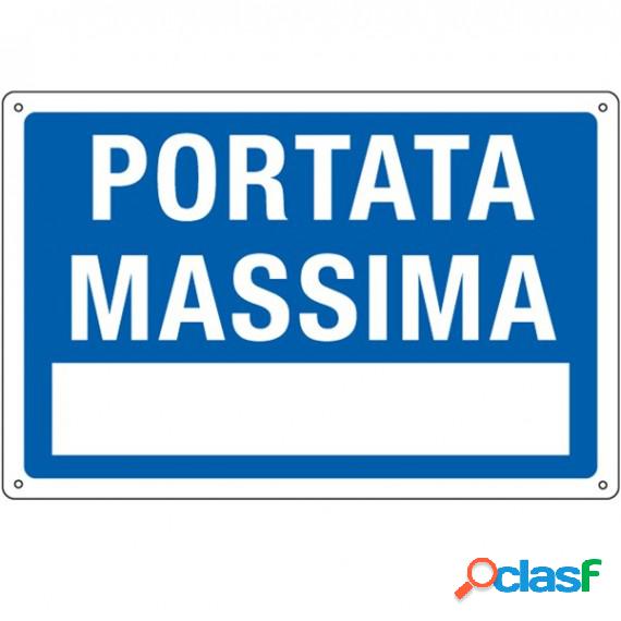 Cartello segnalatore - 30x20 cm - PORTATA MASSIMA -