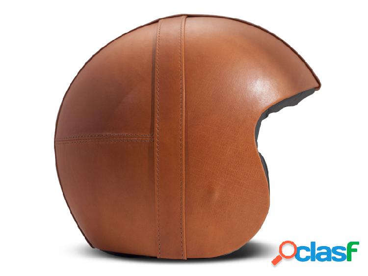 Casco Jet DMD Leather Vintage Bowl in carbonio Arancio Scuro