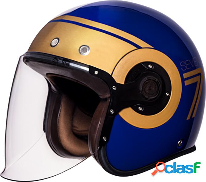 Casco Jet SMK RETRO SEVEN Blu Oro