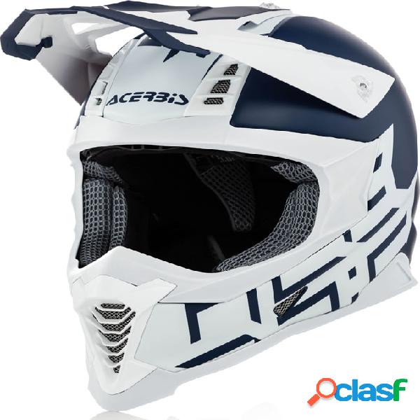 Casco cross Acerbis IMPACT X-RACER VTR in fibra Bianco Blu