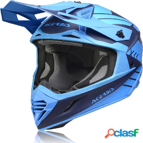 Casco cross Acerbis X-Track VTR in fibra Blu