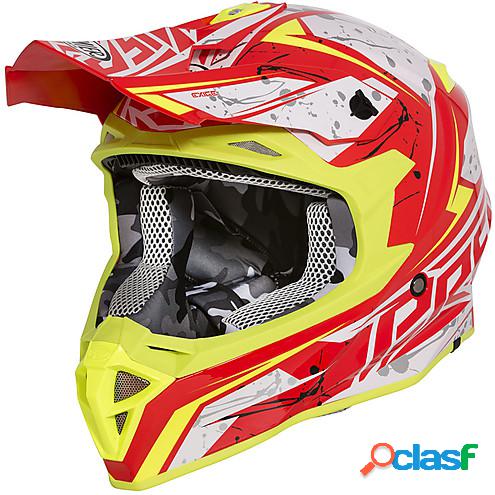 Casco cross Premier EXIGE QX2 Bianco Rosso Giallo