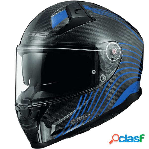 Casco integrale LS2 FF811 VECTOR II Carbon FLUX Blu ECE