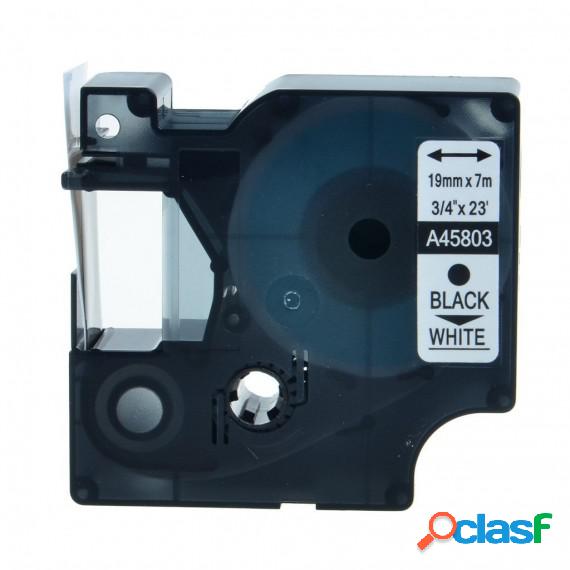 Cassetta Nastro D45803 19Mmx7M Nero Su Bianco S0720830