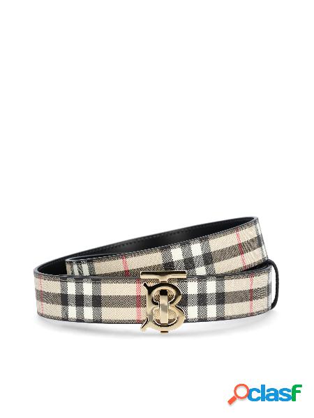 Cintura Reversibile Con Motivo Vintage Check E Monogramma