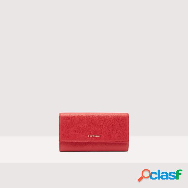 Coccinelle portafogli metallic soft - ruby