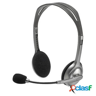 Cuffie con microfono Logitech H110 on-ear jack 3.5mm grigio