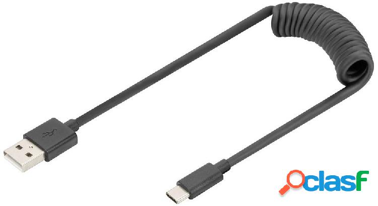 Digitus Cavo USB USB 2.0 Spina USB-A, Spina USB-C® 1 m Nero