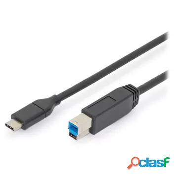 Digitus USB-C/USB-B 3.0 Connection Cable - 1.8m - Black