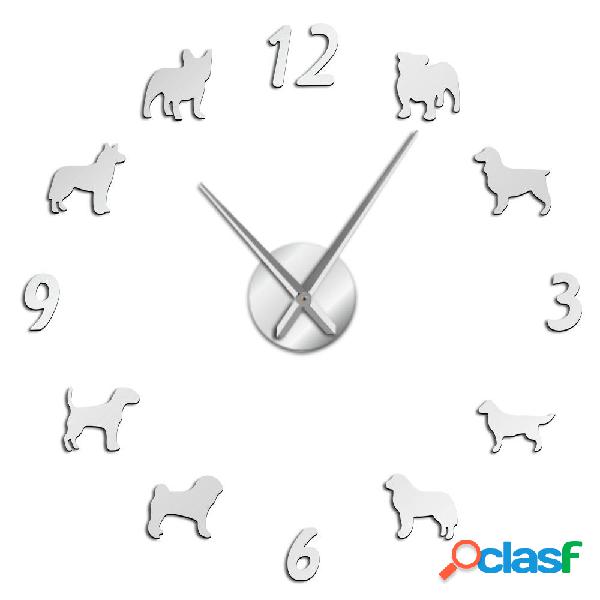 Diverse razze di cani Orologio da parete grande Amanti dei