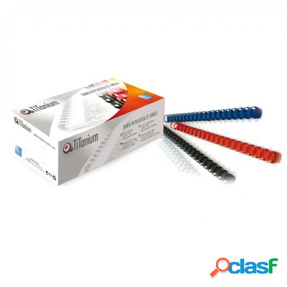 Dorsi spirale - 21 anelli - plastica - 22 mm - rosso -