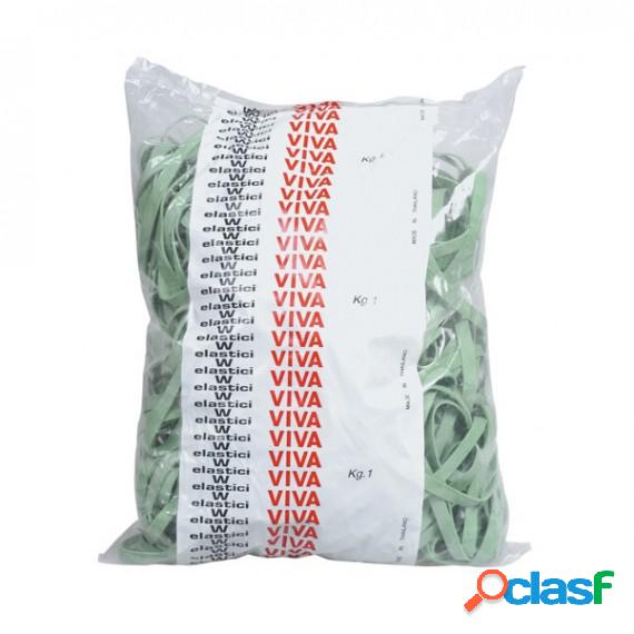 Elastico fettuccia - D 10 cm x 8 mm - verde - Viva - sacco