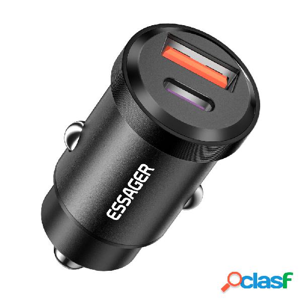 Essager 30W USB PD QC3.0 SCP Caricabatteria da auto a