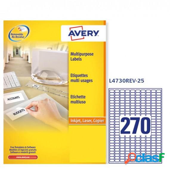 Etichetta adesiva L4730REV - rimovibile - adatta a stampanti