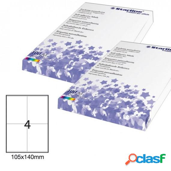 Etichetta adesiva - permanente - 105x140 mm - 4 etichette