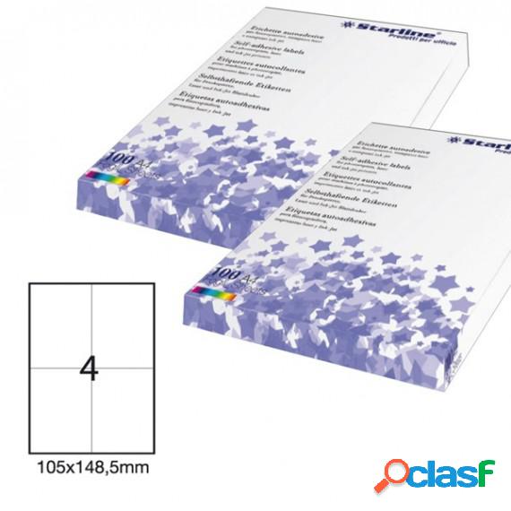 Etichetta adesiva - permanente - 105x148,5 mm - 4 etichette