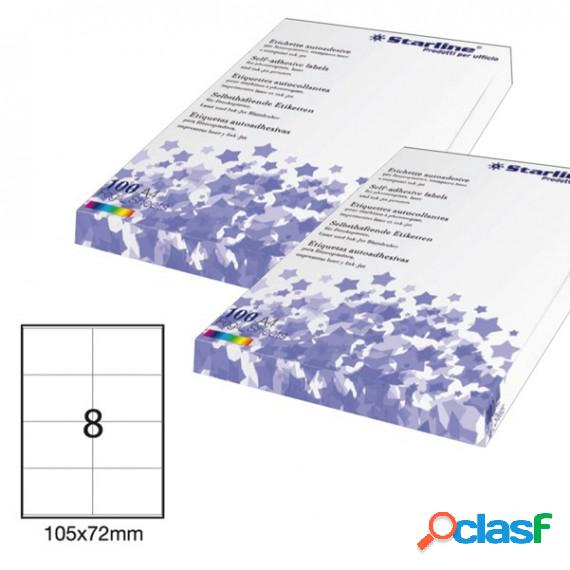 Etichetta adesiva - permanente - 105x72 mm - 8 etichette per
