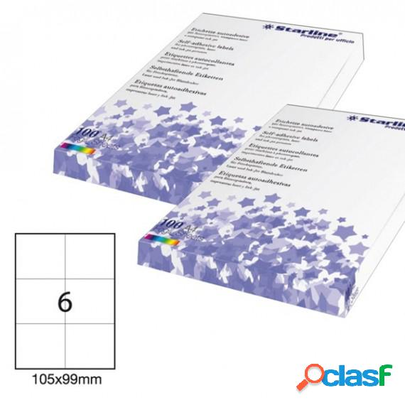 Etichetta adesiva - permanente - 105x99 mm - 6 etichette per