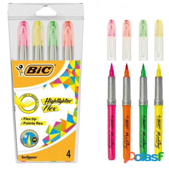 Evidenziatore Flex Highlighter - colori assortiti - Bic -