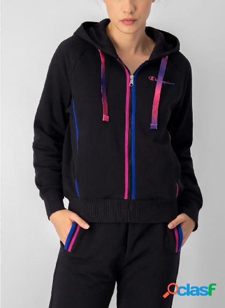 FELPA FULL ZIP CON CAPPUCCIO COLOR STORY