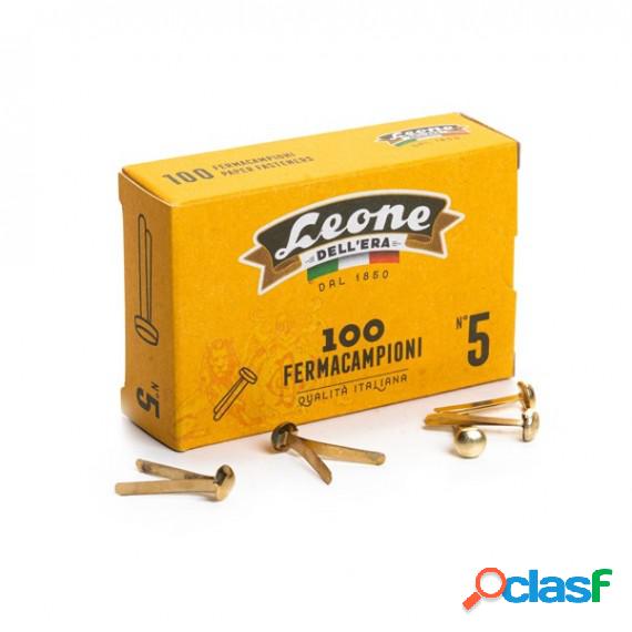 Fermacampioni ottonati - lunghezza 25 mm - n. 5 - Leone -