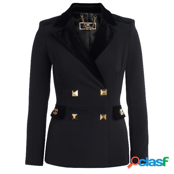 Giacca Elisabetta Franchi nero e maxi borchie