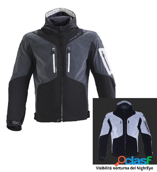 Giacca moto Macna Aytee Night Eye 3 strati Nero Grigio Scuro