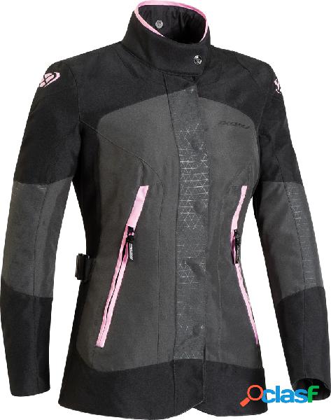 Giacca moto donna Ixon BLOOM LADY CE Antracite Nero Rosa