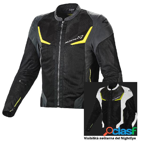 Giacca moto estiva Macna Orcano Night Eye Giallo fluo