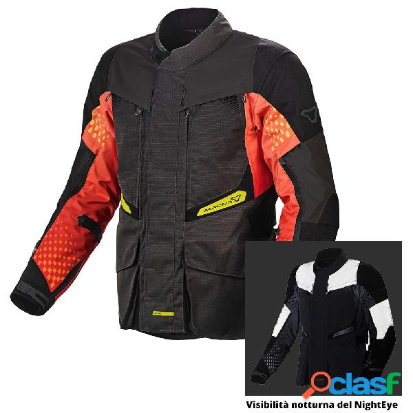 Giacca moto touring Macna Fusor WP 3 strati Grigio Arancio